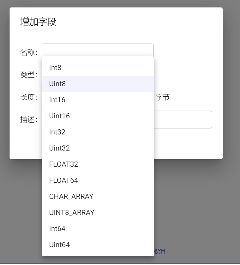指令字段数据类型